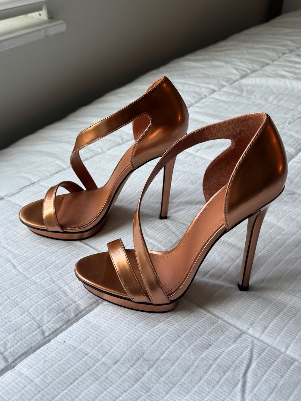 Brian Atwood bronze metallic stiletto high heels size 6 - Picture 3 of 11